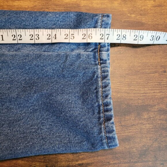 LL Bean Jeans Womens 12 P Original Fit Relaxed Plaid Lined Hi Rise Medium Wash - Picture 8 of 10